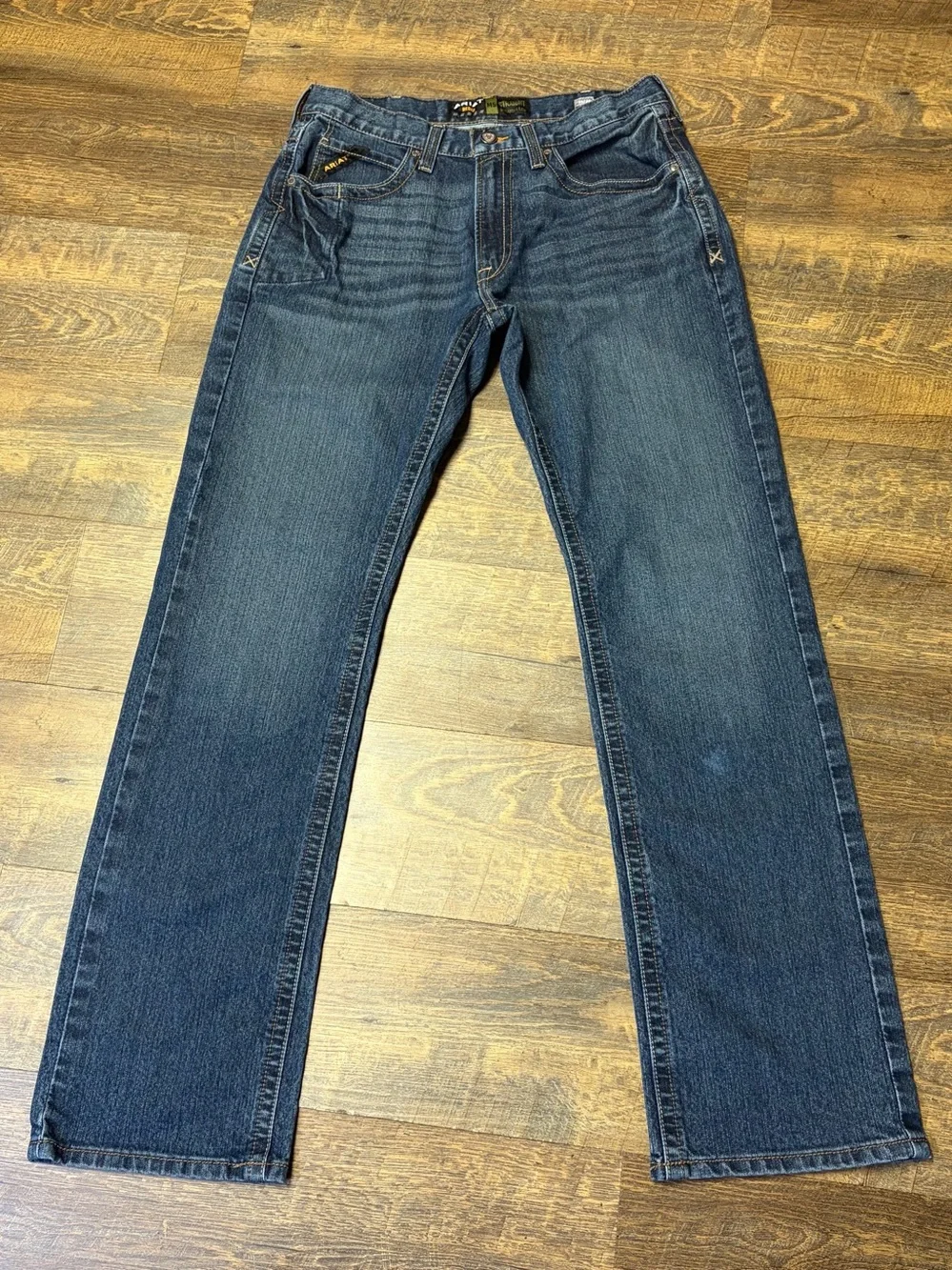 Ariat M5 Straight Fit Straight Leg Jeans Mens 34x36 Blue Denim Rebar